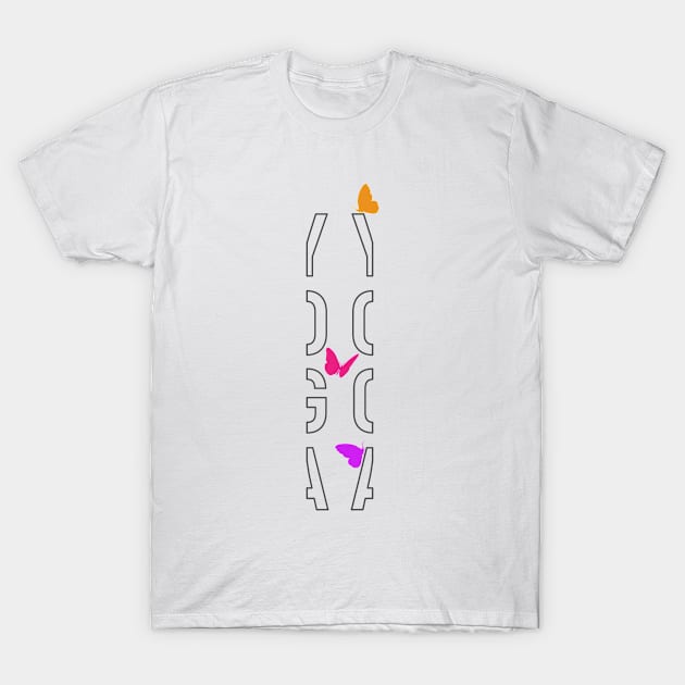 Yoga butterflies. Namaste Gift T-Shirt T-Shirt by Lobster Pixels